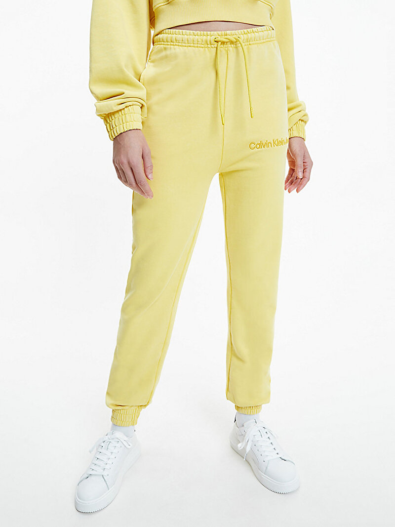 Calvin Klein Sarı Renkli Kadın Garment Dyed Sarı Eşofman Altı