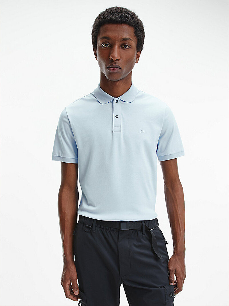 Calvin Klein Mavi Renkli Erkek Slim Polo Gömlek