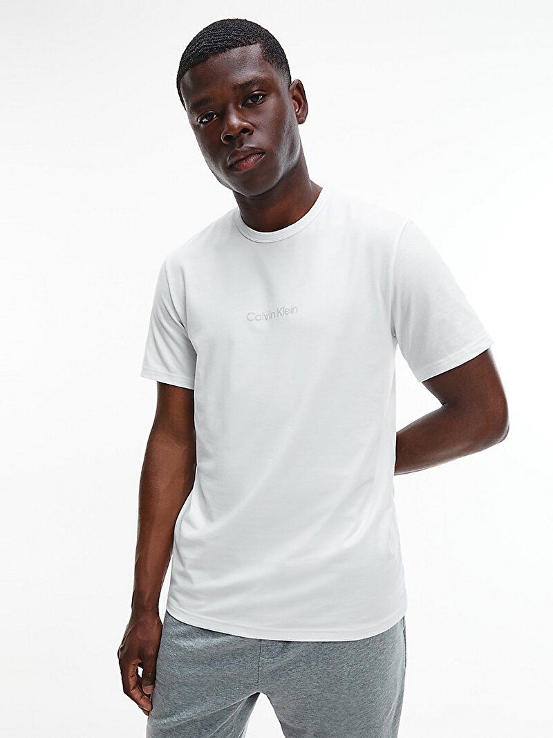 Calvin Klein Beyaz Renkli Erkek Recycled Crew Neck T-Shirt