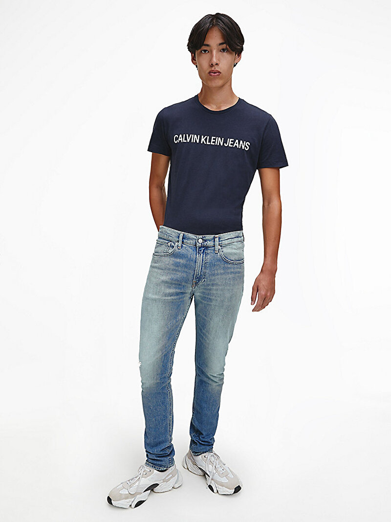 Calvin Klein Lacivert Renkli Erkek  Core Institutional Logo Lacivert T-Shirt
