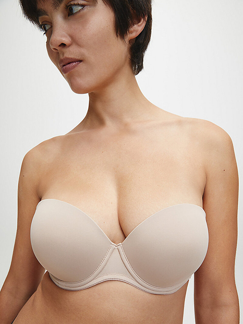 Calvin Klein Bej Renkli Kadın Straplez Push Up Sütyen