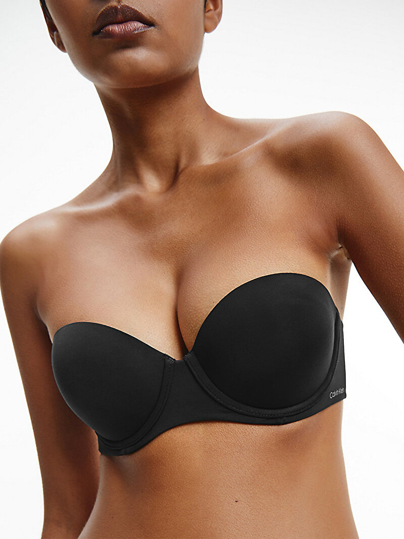 Calvin Klein Siyah Renkli Kadın Straplez Push Up Siyah Sütyen