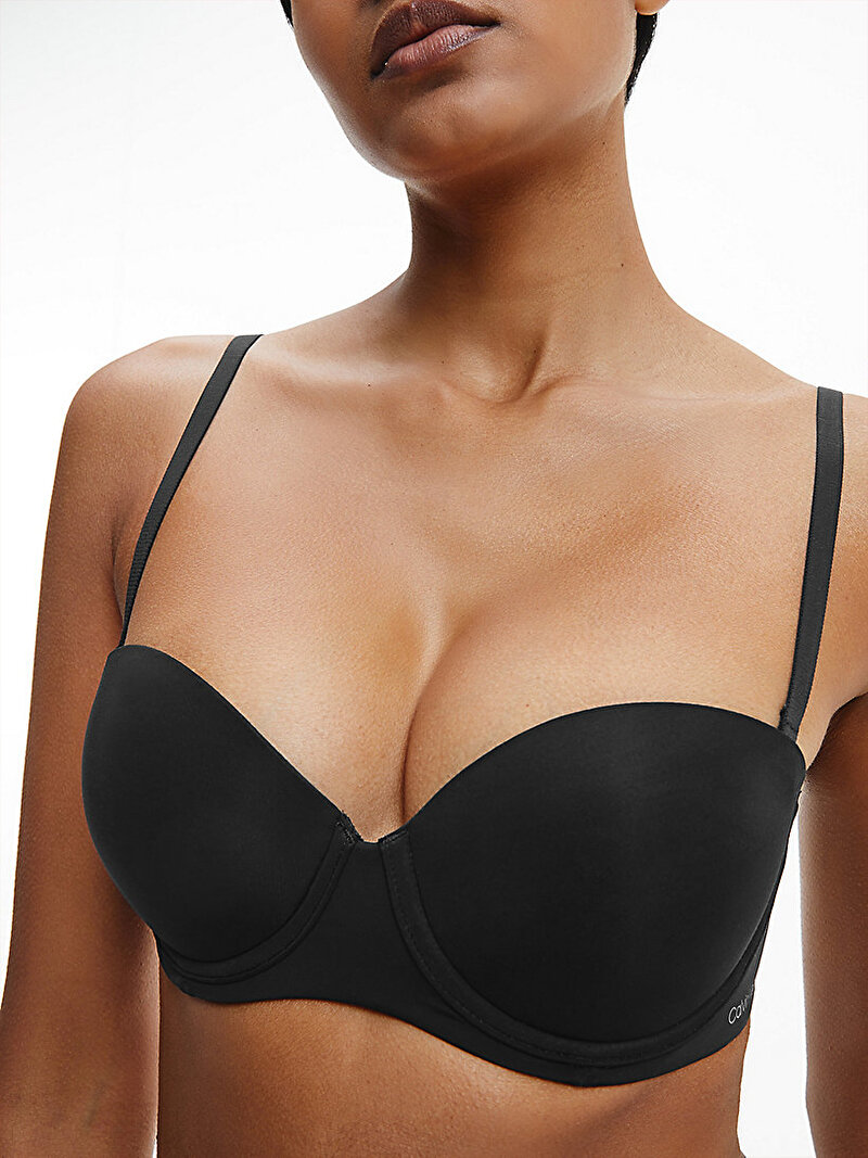 Calvin Klein Siyah Renkli Kadın Straplez Push Up Siyah Sütyen