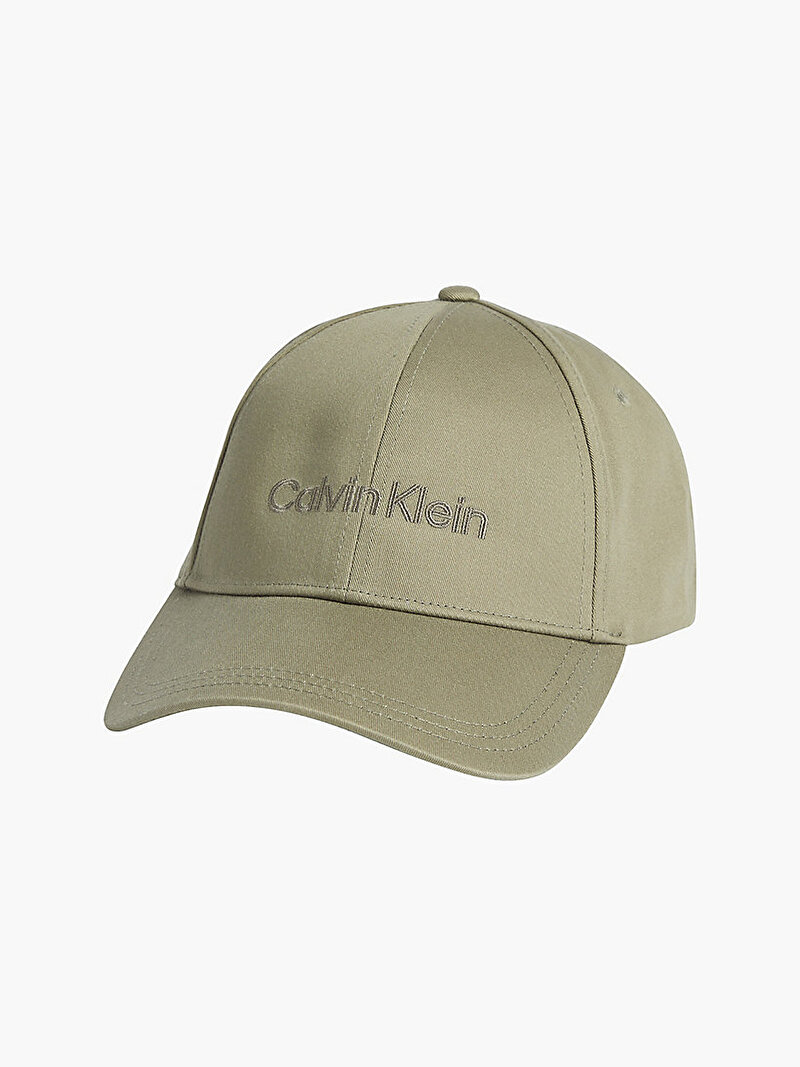 Calvin Klein Haki Renkli Erkek Double Line Şapka