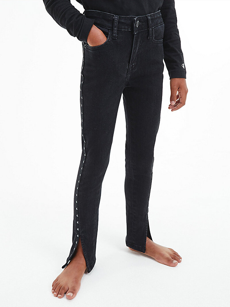 Calvin Klein Siyah Renkli Kız Çocuk Yüksek Bel Skinny Jean Pantolon