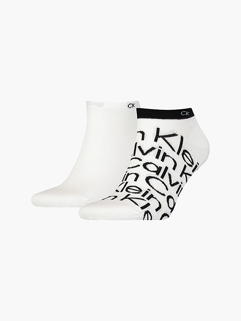 Calvin Klein Beyaz Renkli Erkek 2'Li Sneaker Çorabı