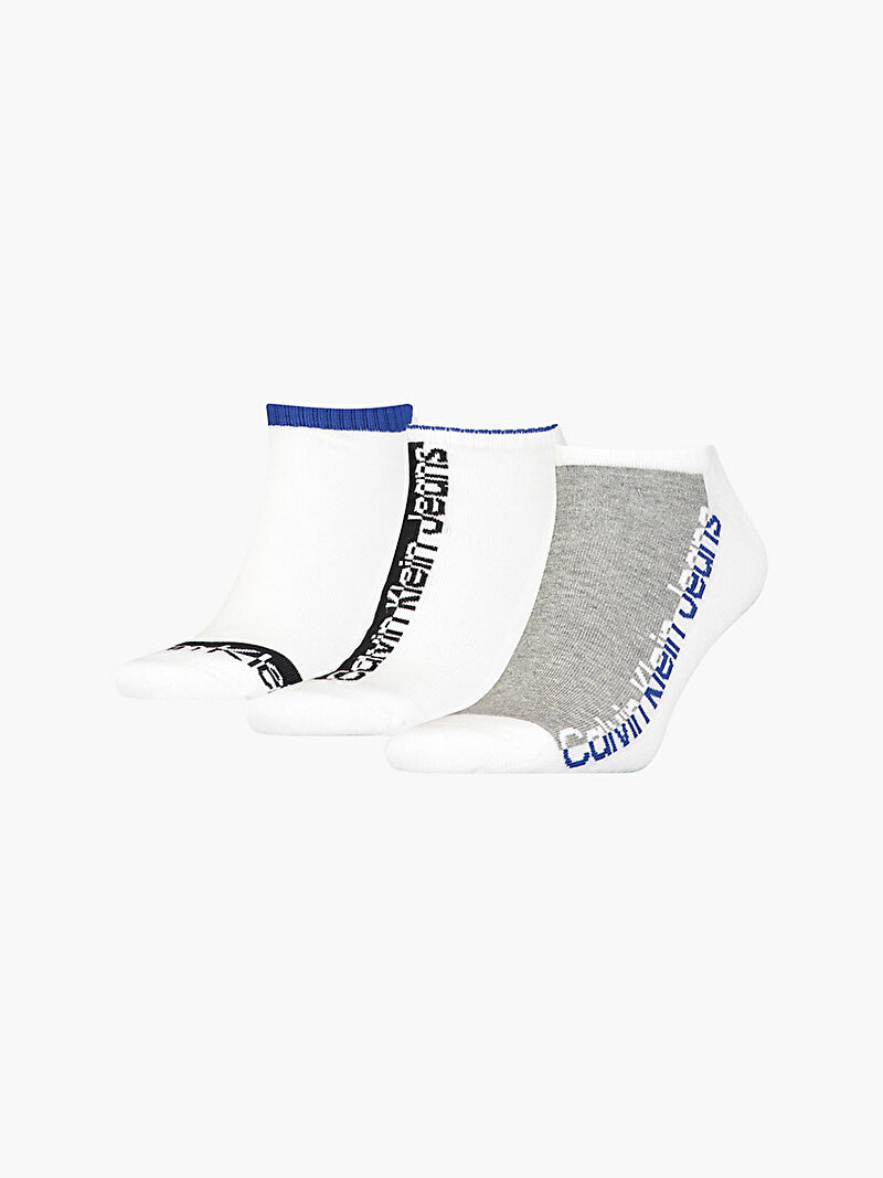 Calvin Klein Beyaz Renkli Erkek 3'Lü Sneaker Çorabı