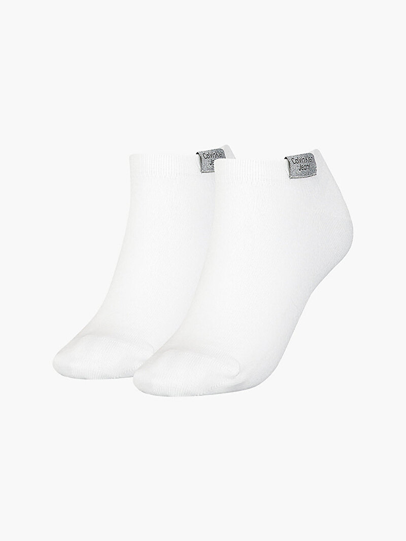 Calvin Klein Beyaz Renkli Kadın 2'Li Sneaker Çorabı