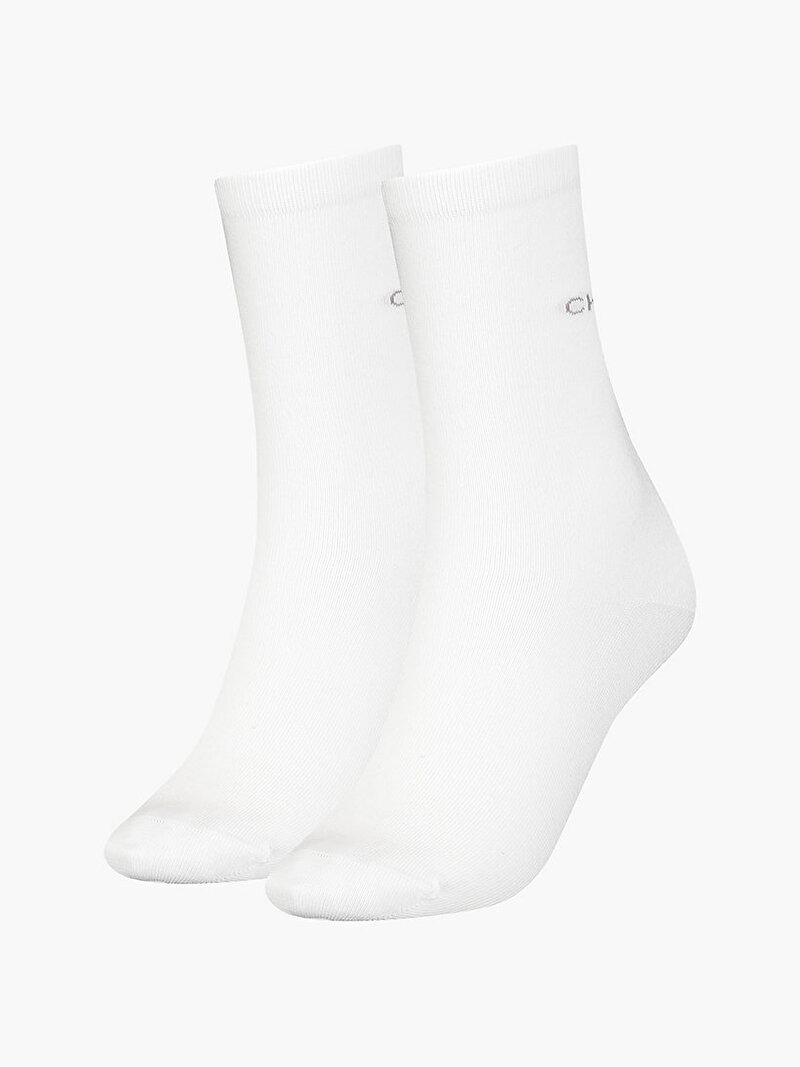 Calvin Klein Beyaz Renkli Kadın 2'Li Çorap