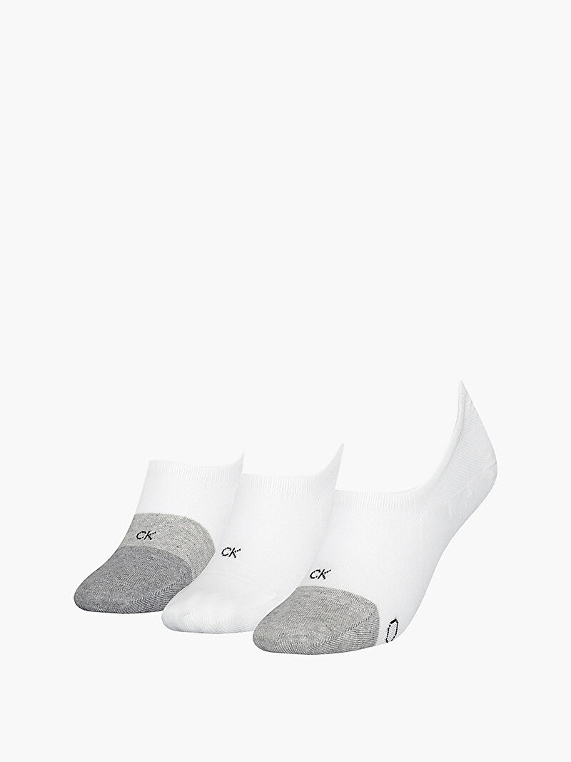 Calvin Klein Beyaz Renkli Kadın Footie High Çorap
