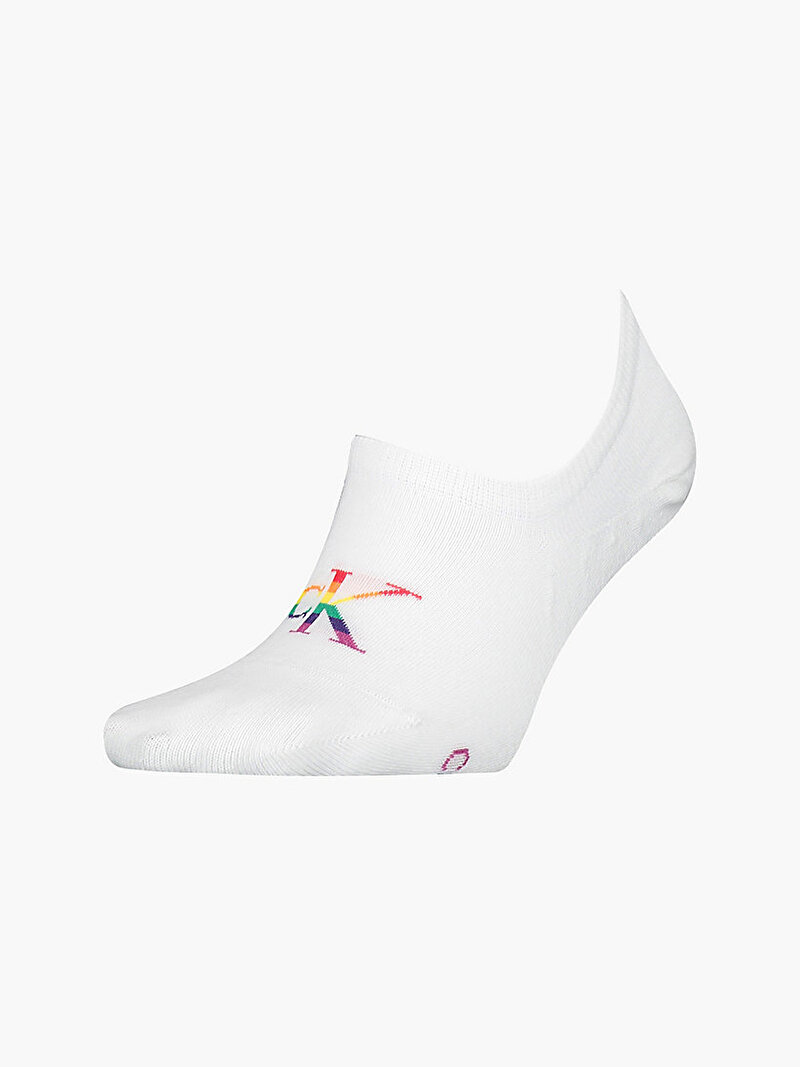 Calvin Klein Beyaz Renkli Kadın Footie High Çorap - Pride