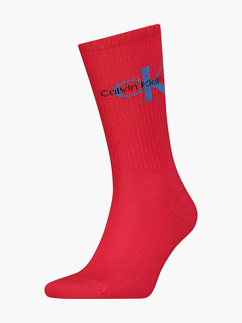 Calvin Klein Kırmızı Renkli Erkek Logolu Uzun Çorap