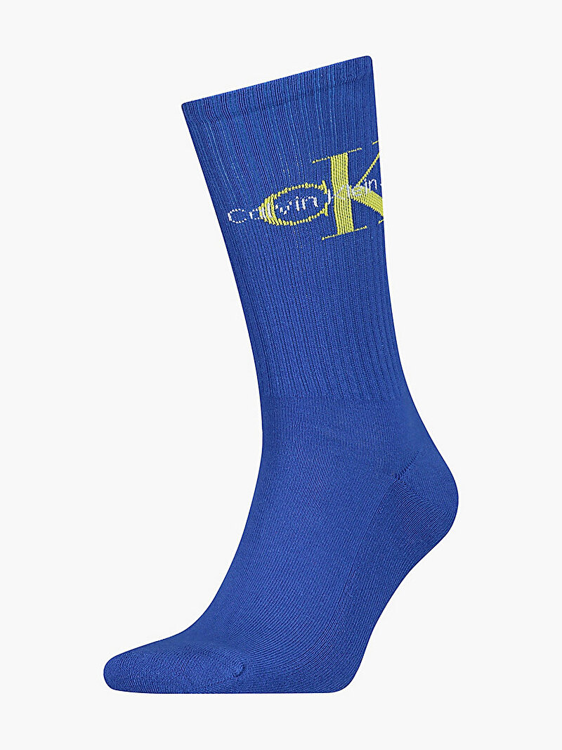 Calvin Klein Mavi Renkli Erkek Logolu Uzun Çorap