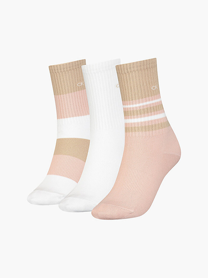 Calvin Klein Pembe Renkli Kadın 3'Lü Çorap