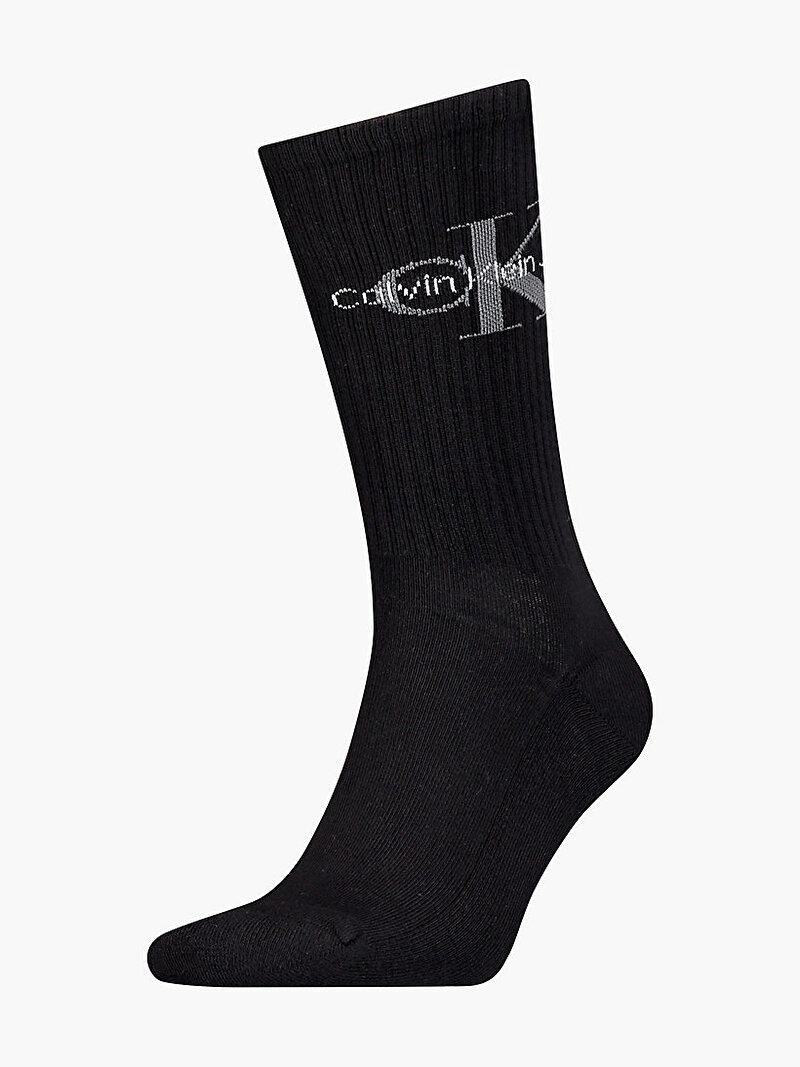 Calvin Klein Siyah Renkli Erkek Logolu Uzun Çorap
