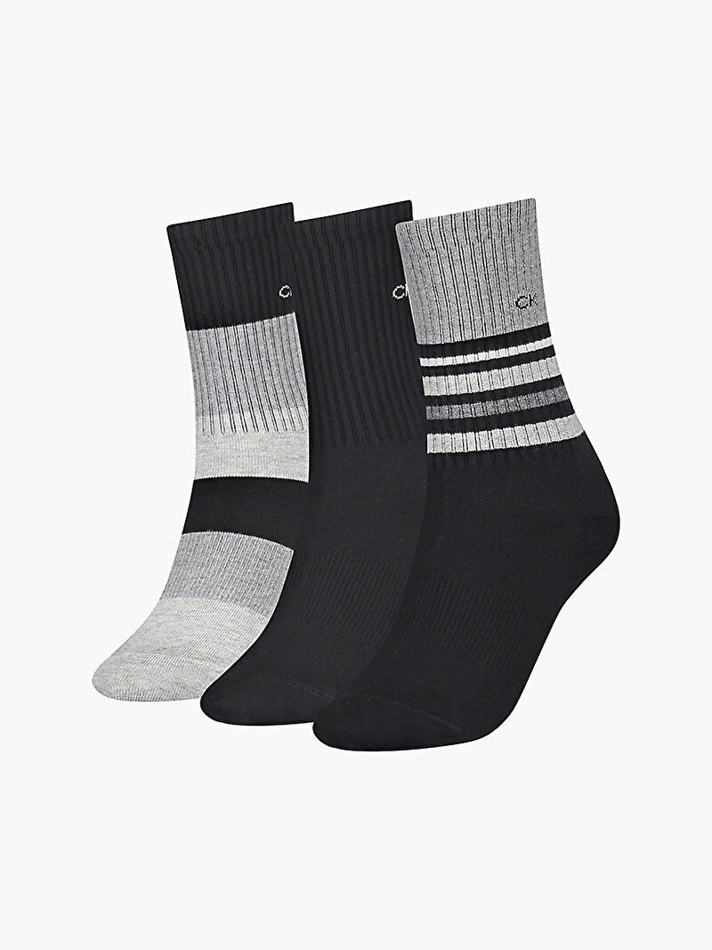 Calvin Klein Siyah Renkli Kadın 3'Lü Çorap
