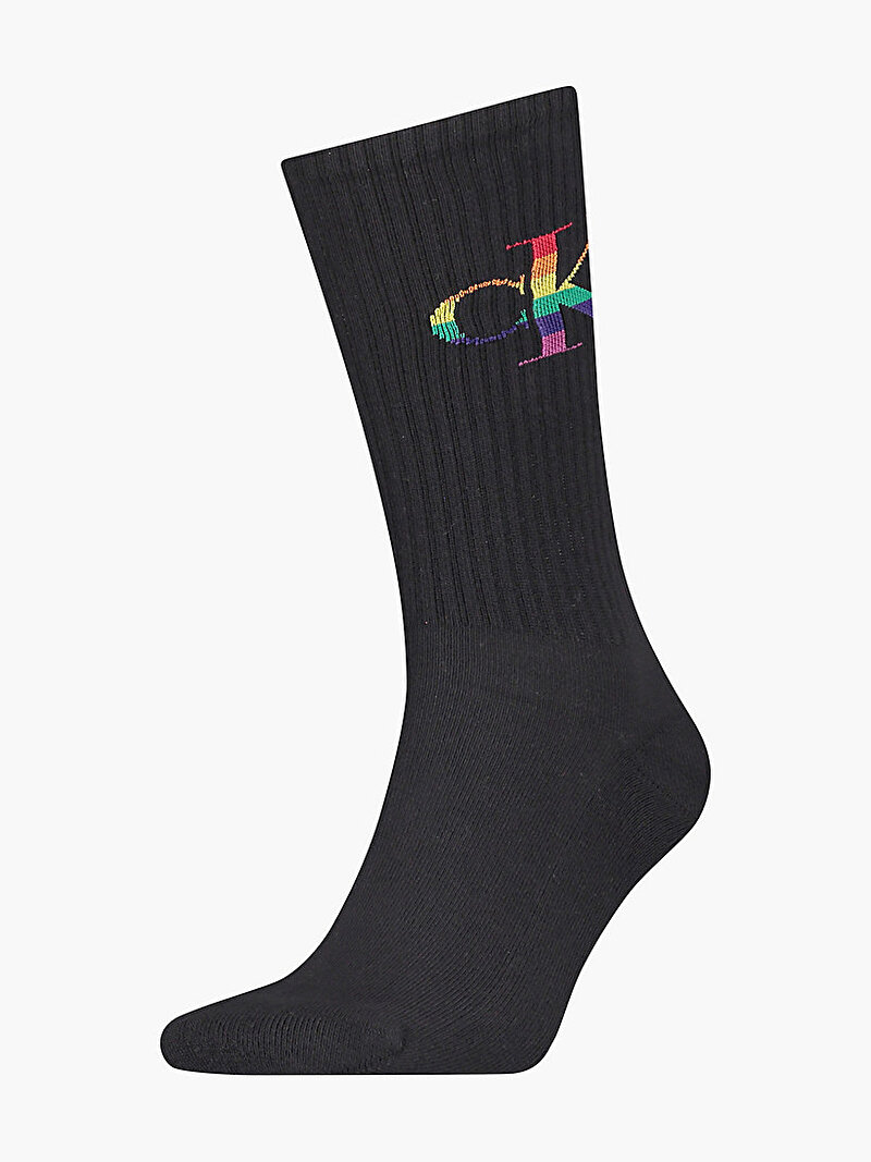 Calvin Klein Siyah Renkli Erkek Logolu Uzun Çorap - Pride