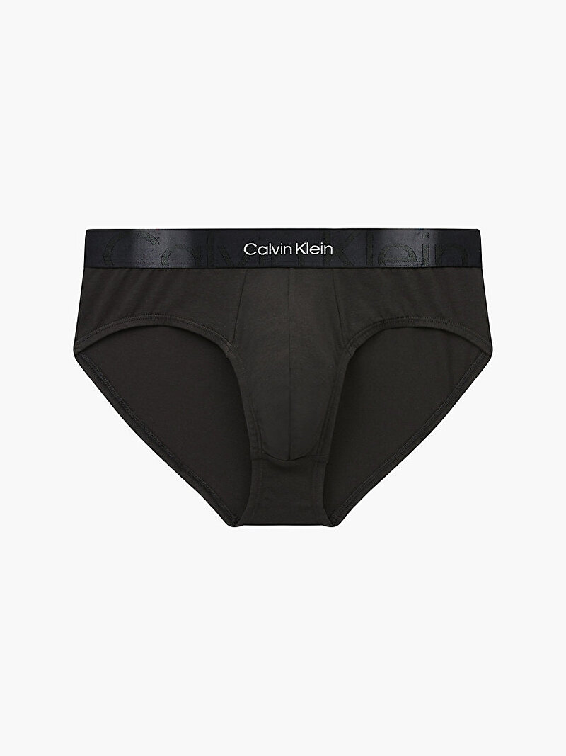 Calvin Klein Siyah Renkli Erkek Erkek Brief Slip - Kabartma İkon