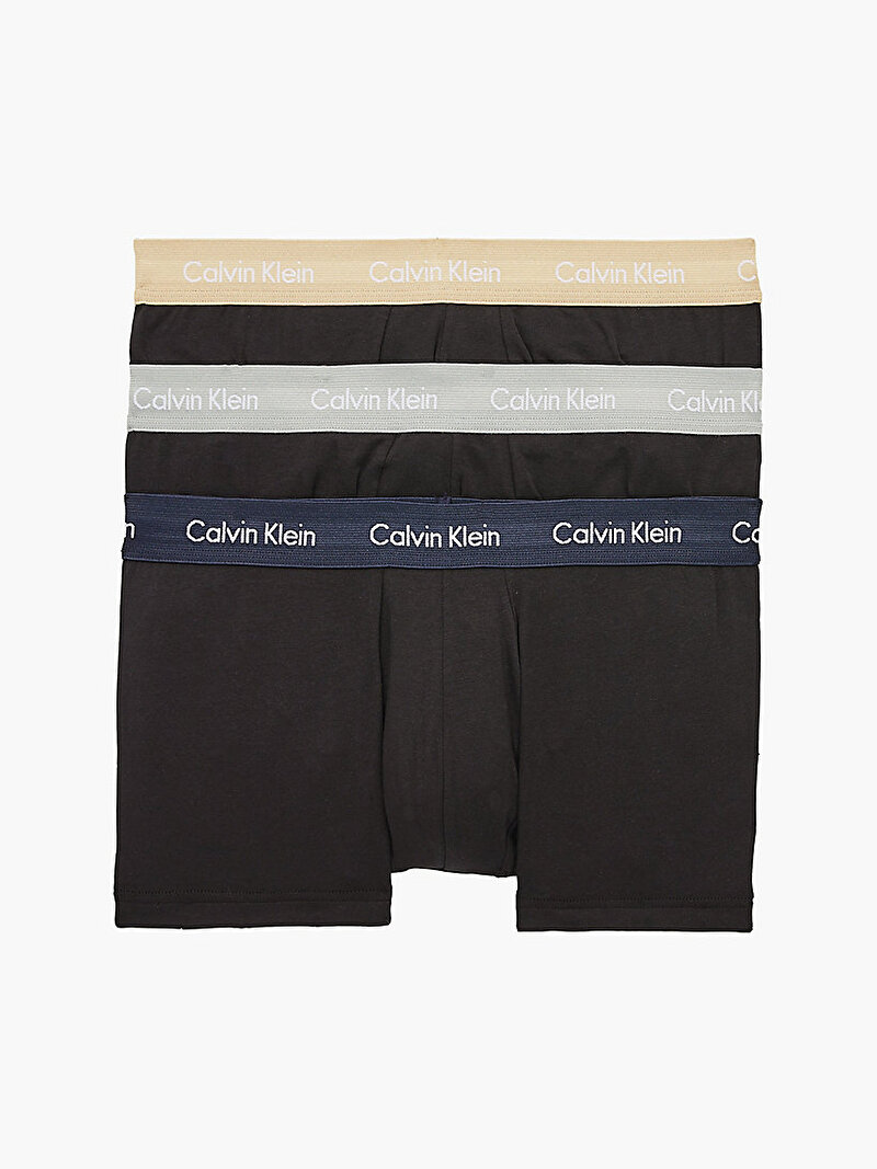 Calvin Klein Siyah Renkli Erkek 3'lü Low Rise Boxer - Cotton Stretch