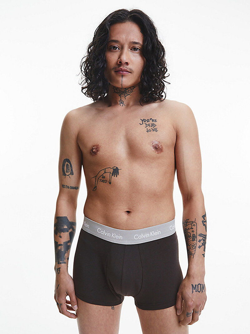 Calvin Klein Siyah Renkli Erkek 3'lü Low Rise Boxer - Cotton Stretch