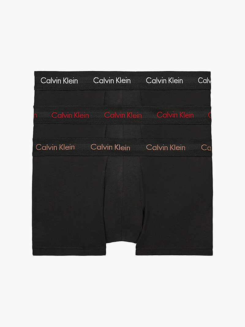 Calvin Klein Siyah Renkli Erkek 3'lü Low Rise Boxer - Cotton Stretch