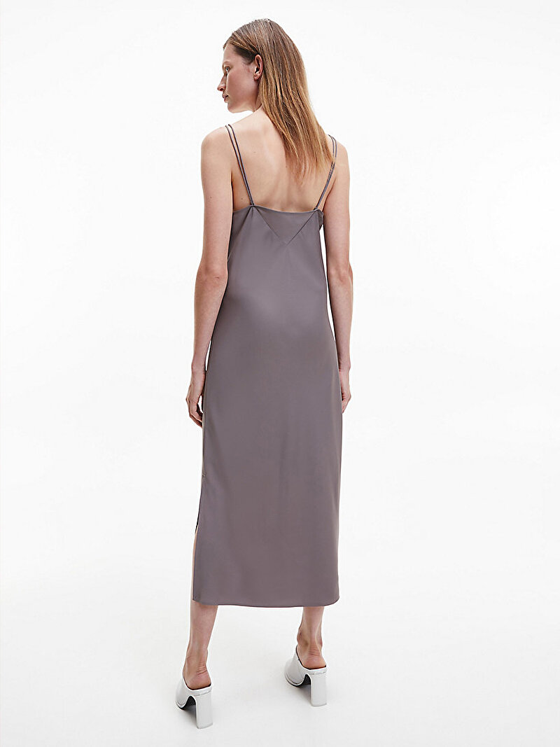 Calvin Klein Kahverengi Renkli Kadın Slim Midi Slip Elbise