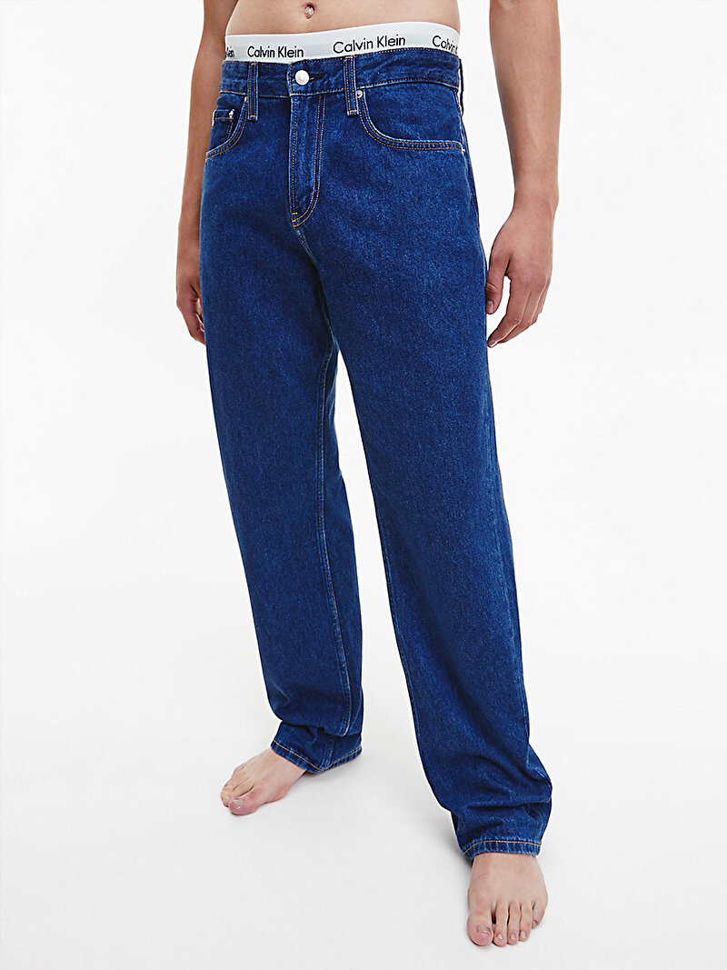 Calvin Klein Mavi Renkli Erkek 90'lar Straight Utility Jean Pantolon