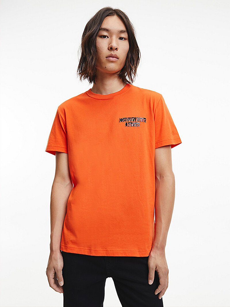 Calvin Klein Turuncu Renkli Erkek Slim Organik Pamuklu T-Shirt