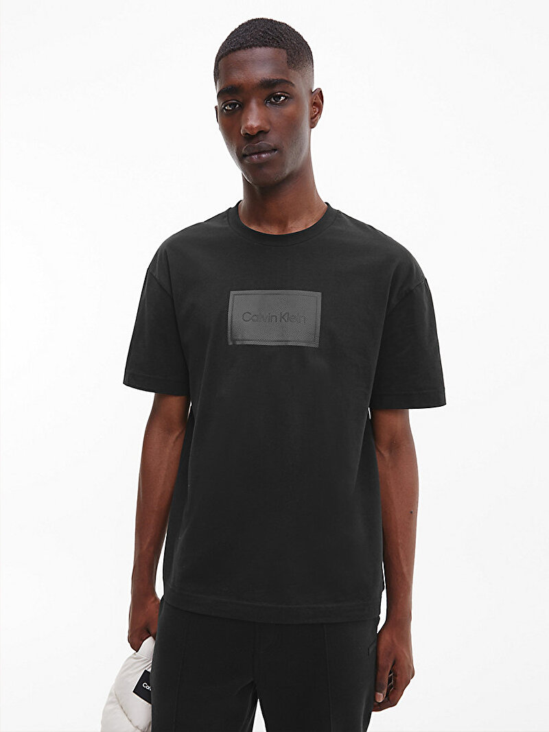 Calvin Klein Siyah Renkli Erkek Rahat Logolu T-shirt