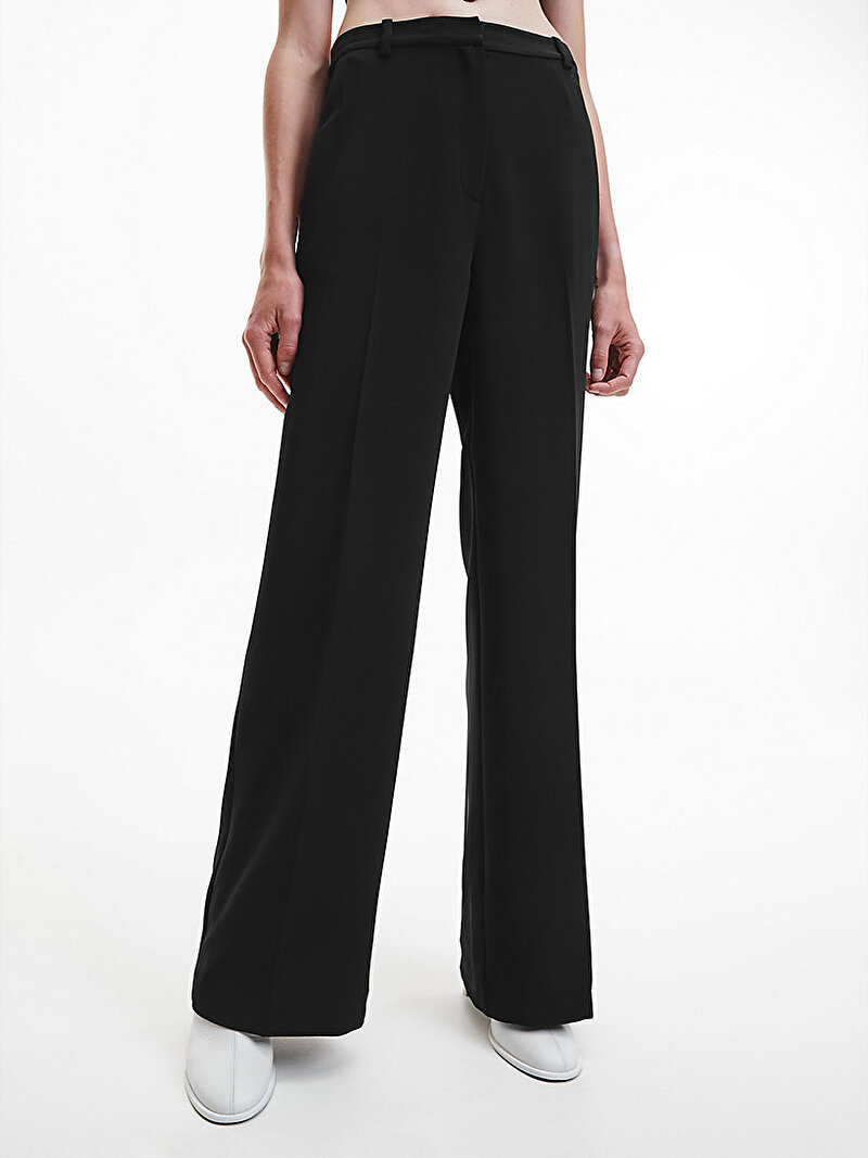 Calvin Klein Siyah Renkli Kadın Travel Crepe Wide Pantolon