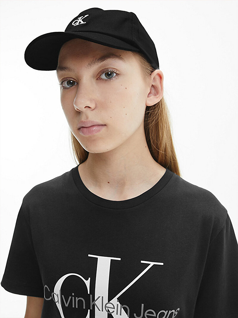 Calvin Klein Siyah Renkli Çocuk Unisex Unisex Organik Pamuklu Şapka