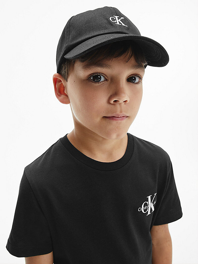 Calvin Klein Siyah Renkli Çocuk Unisex Unisex Organik Pamuklu Şapka