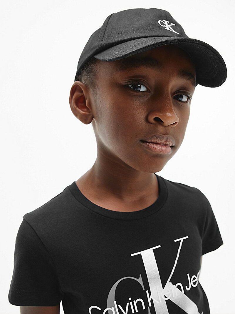 Calvin Klein Siyah Renkli Çocuk Unisex Unisex Organik Pamuklu Şapka