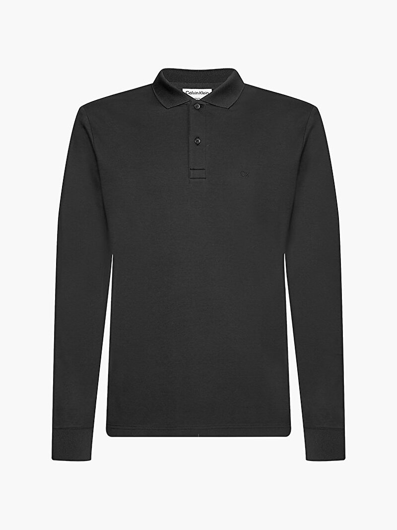 Calvin Klein Siyah Renkli Erkek Slim Uzun Kollu Polo T-Shirt