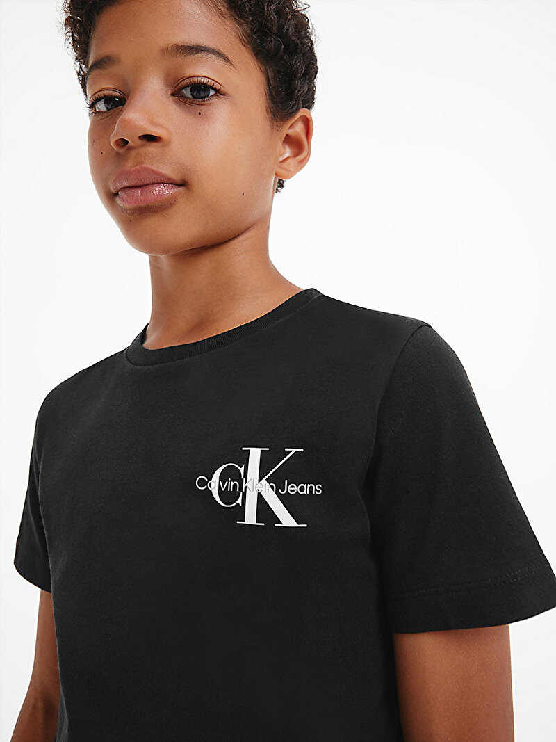 Calvin Klein Siyah Renkli Erkek Çocuk Organik Pamuklu Tişört
