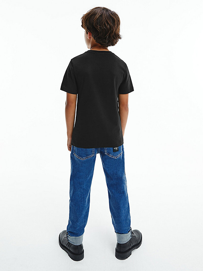 Calvin Klein Siyah Renkli Erkek Çocuk Organik Pamuklu Tişört