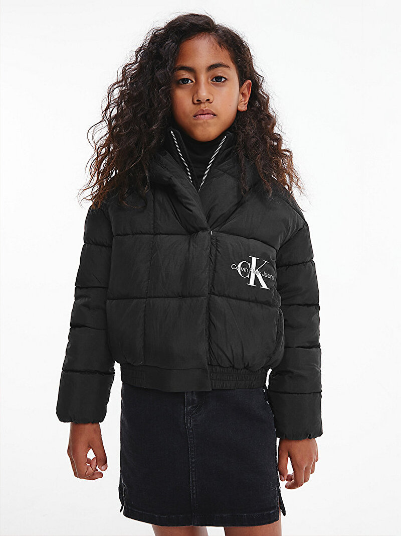 Calvin Klein Siyah Renkli Kız Çocuk CK Archive Puffer Ceket