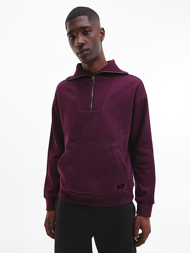 Calvin Klein Mor Renkli Erkek Heavy Fleece Comfort Sweatshirt