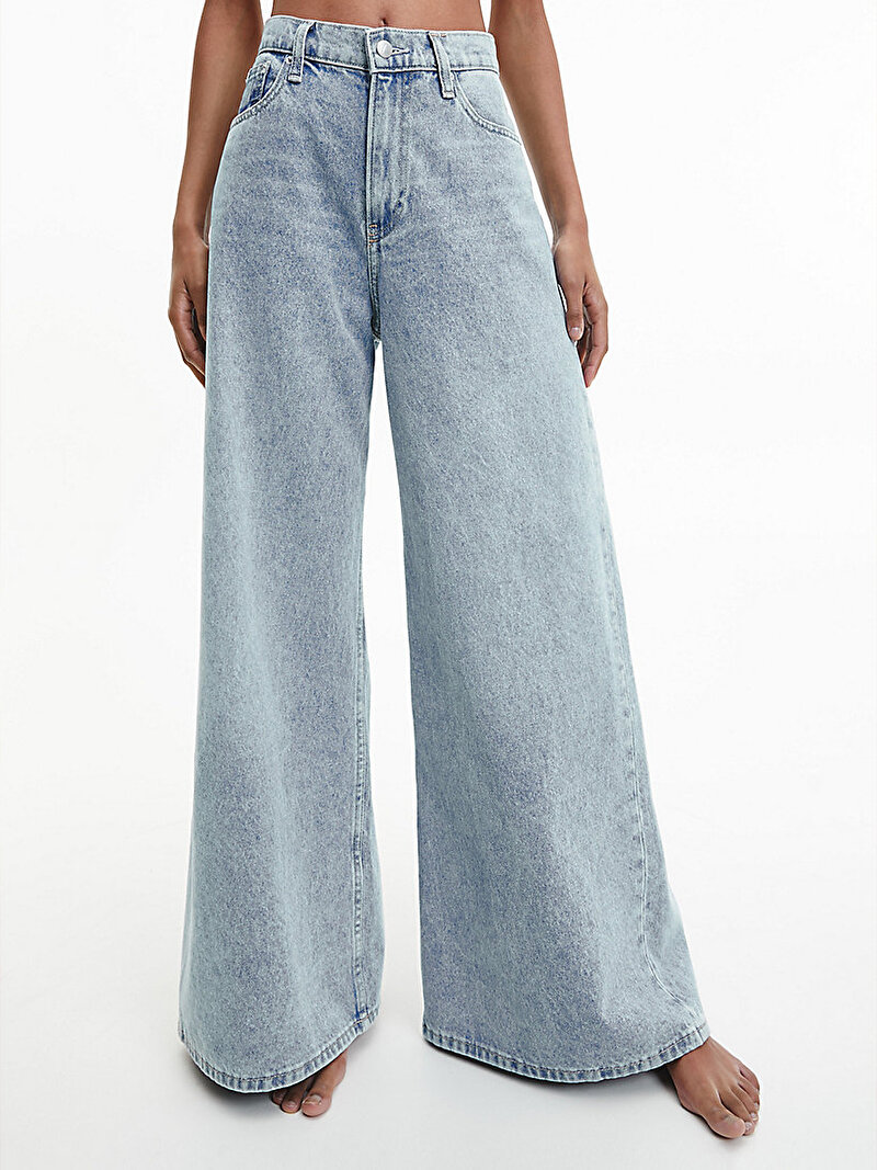Calvin Klein Mavi Renkli Kadın Low Rise Loose Jean Pantolon