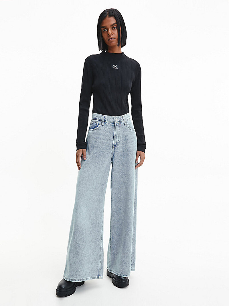 Calvin Klein Mavi Renkli Kadın Low Rise Loose Jean Pantolon