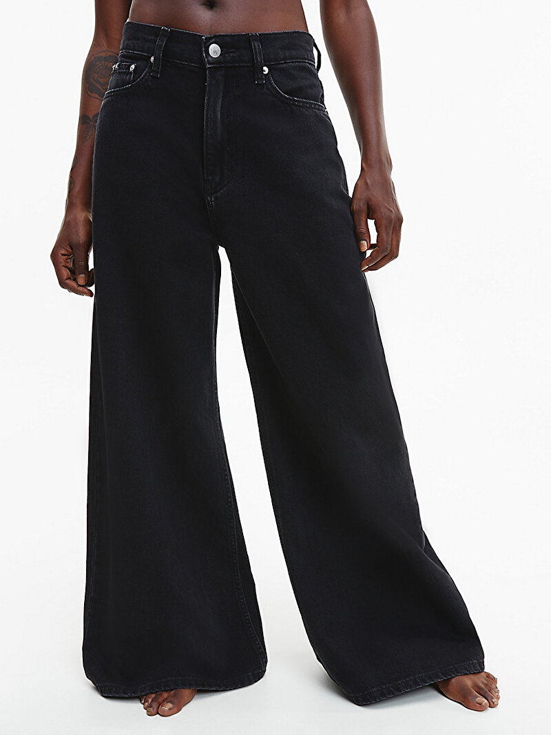 Calvin Klein Siyah Renkli Kadın Low Rise Loose Jean Pantolon