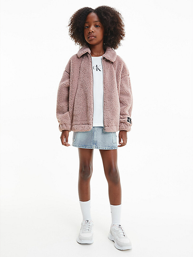 Calvin Klein Pembe Renkli Kız Çocuk TEDDY BOMBER CEKET