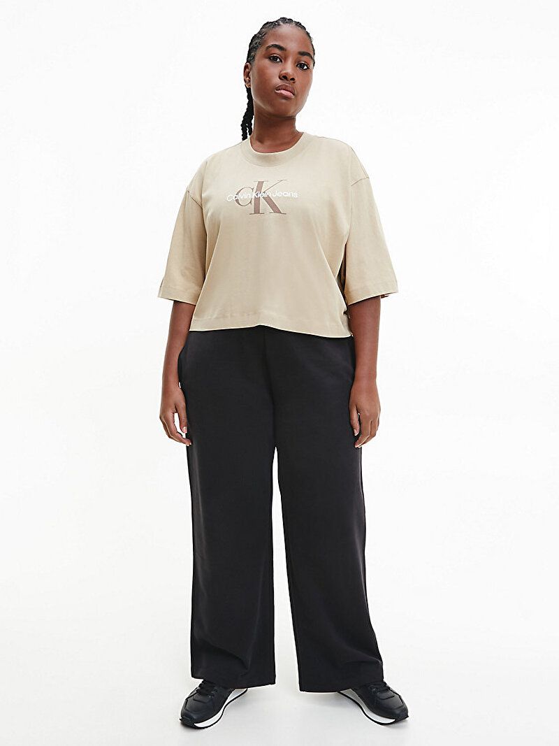 Calvin Klein Kahverengi Renkli Kadın Archival Monologo T-Shirt