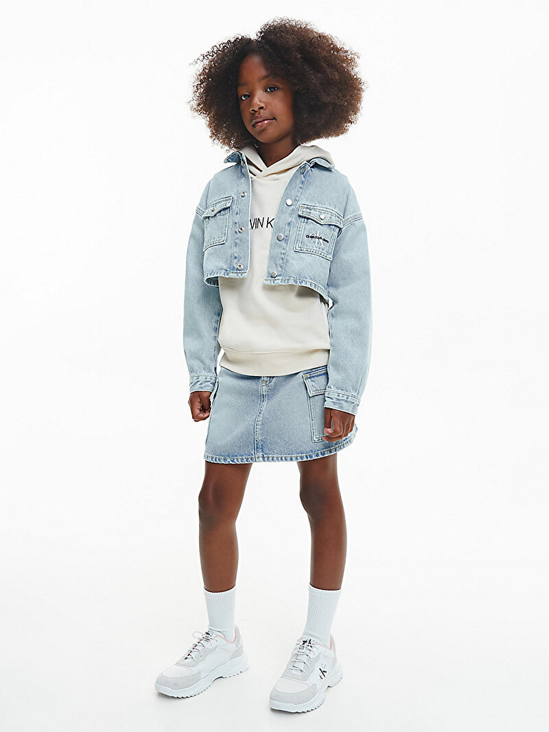 Calvin Klein Mavi Renkli Kız Çocuk Cepli Denim Etek