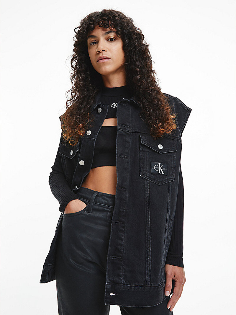 Kadın Oversized Denim Yelek