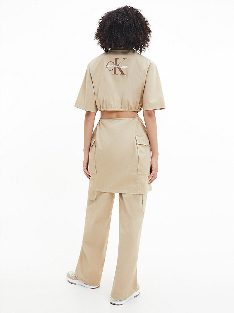 Calvin Klein Kahverengi Renkli Kadın Archival Cut Out Gömlek Elbise