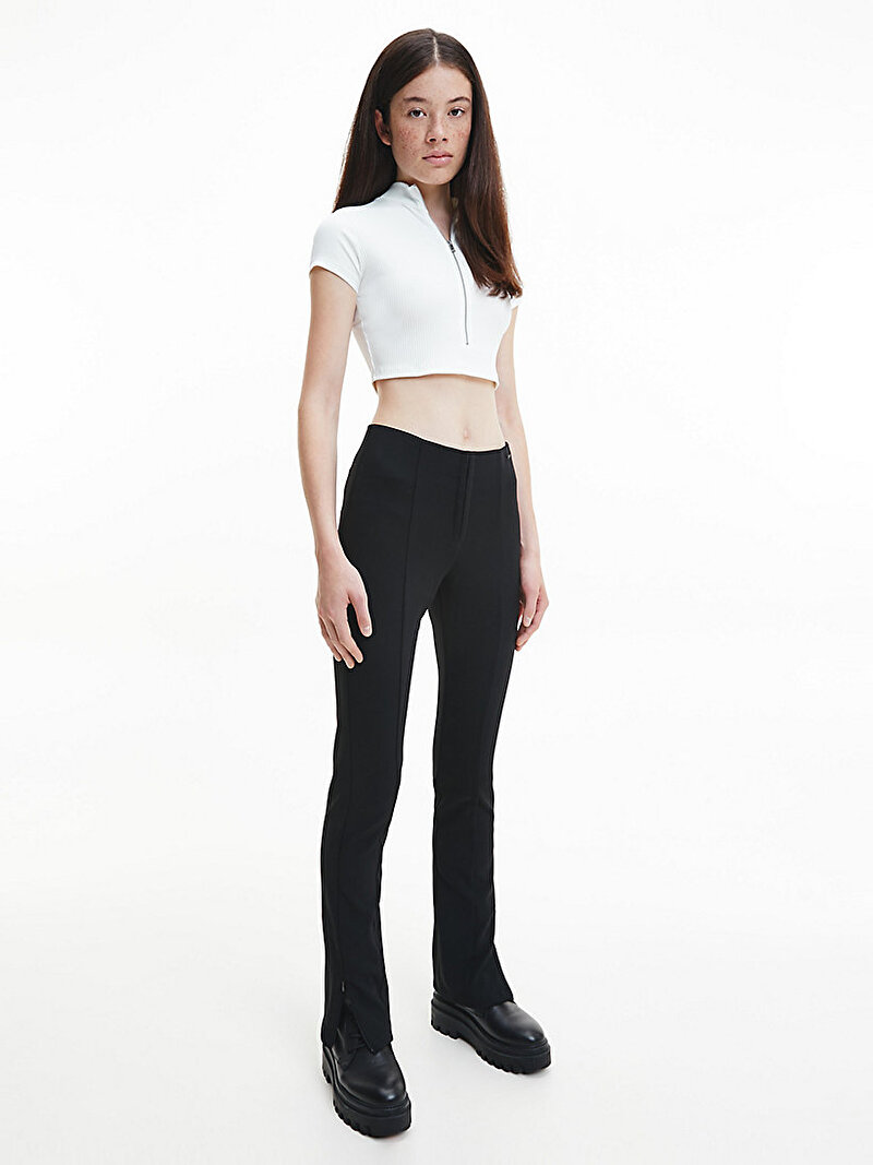 Calvin Klein Siyah Renkli Kadın Slim Fit Yüksek Bel Pantolon