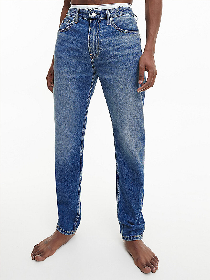 Calvin Klein Mavi Renkli Erkek Regular Taper Jean Pantolon
