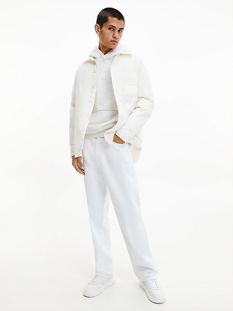 Calvin Klein Beyaz Renkli Erkek Padded Oversized Gömlek