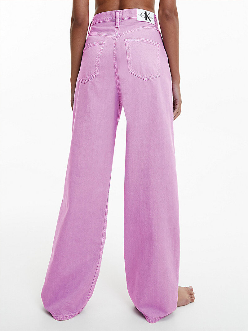 Calvin Klein Mor Renkli Kadın Yüksek Bel Relaxed Jean Pantolon